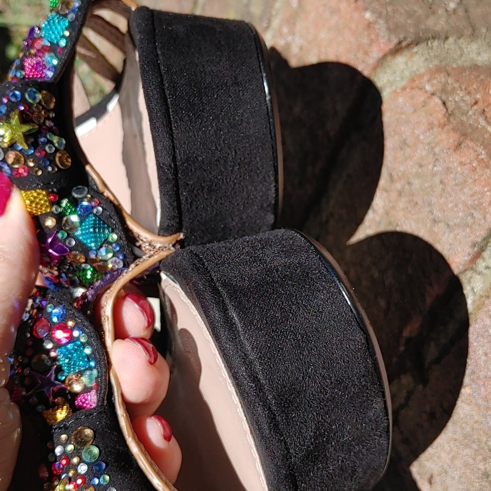 Betsey Johnson Tobie Embellished Platform Sandal Size 7.5 (1316) - Picture 6 of 11